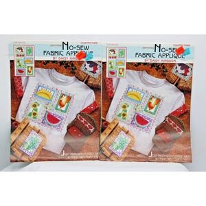 Lot of 2 VTG Daisy Kingdom COUNTRY FAIRE No-Sew Fabric Applique NOS Panels